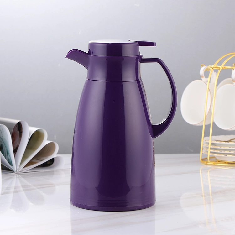 Glass Liner Vacuum Jug Colorful Tea Flask Plastic Coffee Pot with Handle