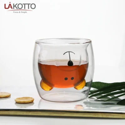 Minimalistisches, neuartiges, klassisches, modernes Lakotto-Kaffeetassenglas aus klarem Glas