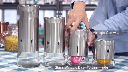 Glaskanister mit luftdichtem Deckel, Set aus Glas-Vorratsdosen