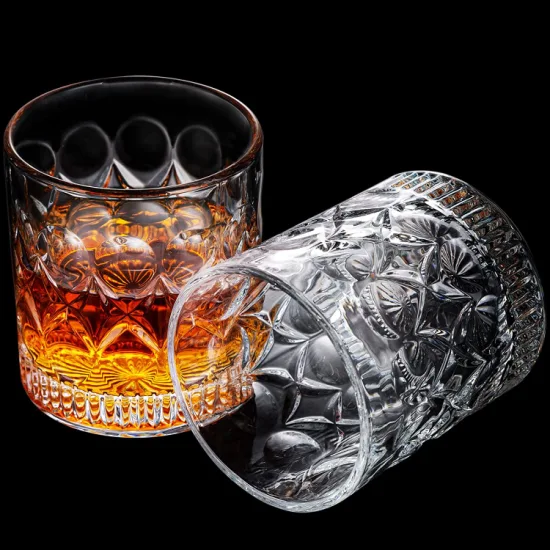9,5-Unzen-Whisky-Becher aus altmodischem, bleifreiem Crystal Rocks-Glas