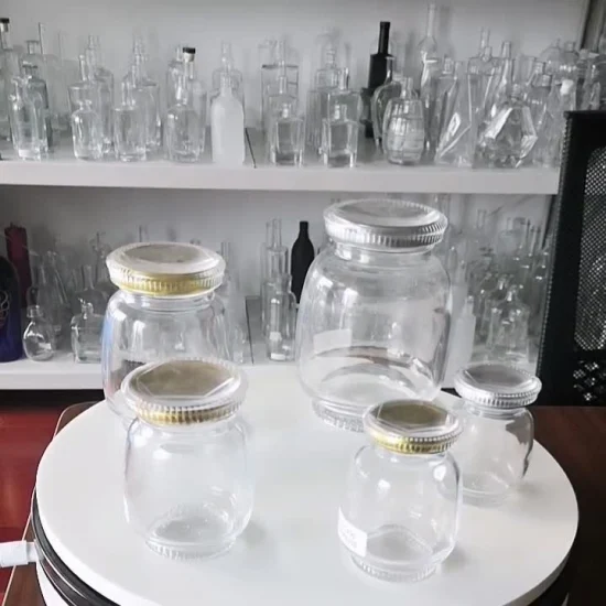 Leeres, klares, quadratisches Honigglas im Großhandel, Frascos De Vidrio-Glasgefäße mit Deckel für Einmachgläser, Honiggläser und Lebensmittelbehälter